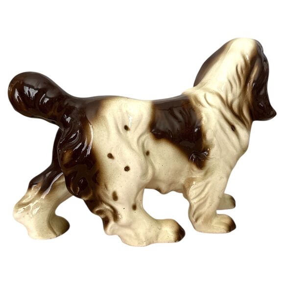 Vtg FAIRYLAND Japan English Spaniel Dog Figurine 10” Ceramic Porcelain Spotted - Picture 6 of 9